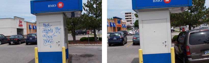 Painted surface sample: Before and After