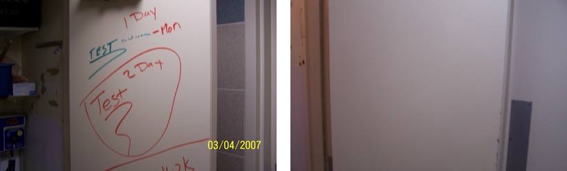 Painted surface example - before and after